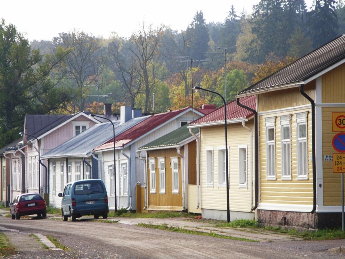 A street in the city of Loviisa, Finland