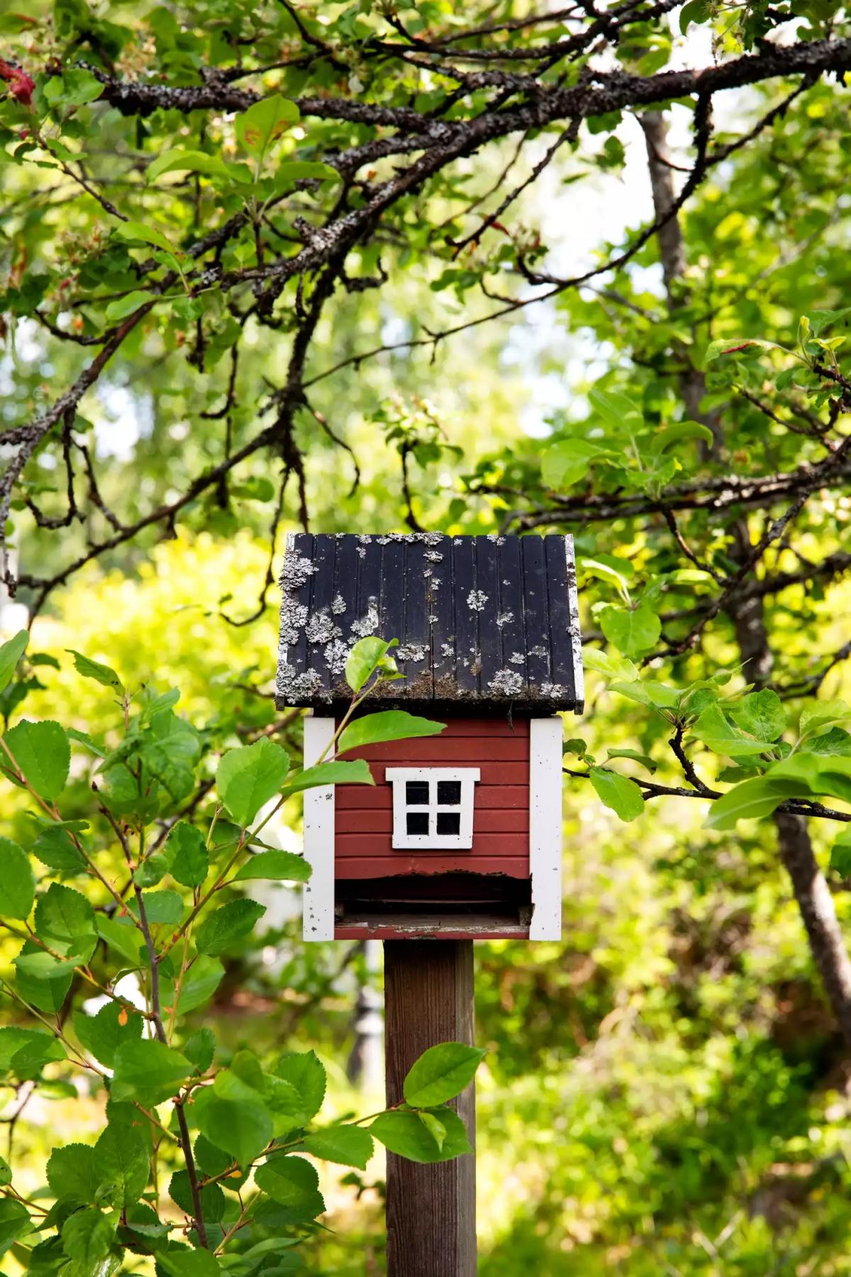 A birdhouse in Scandinavian style.