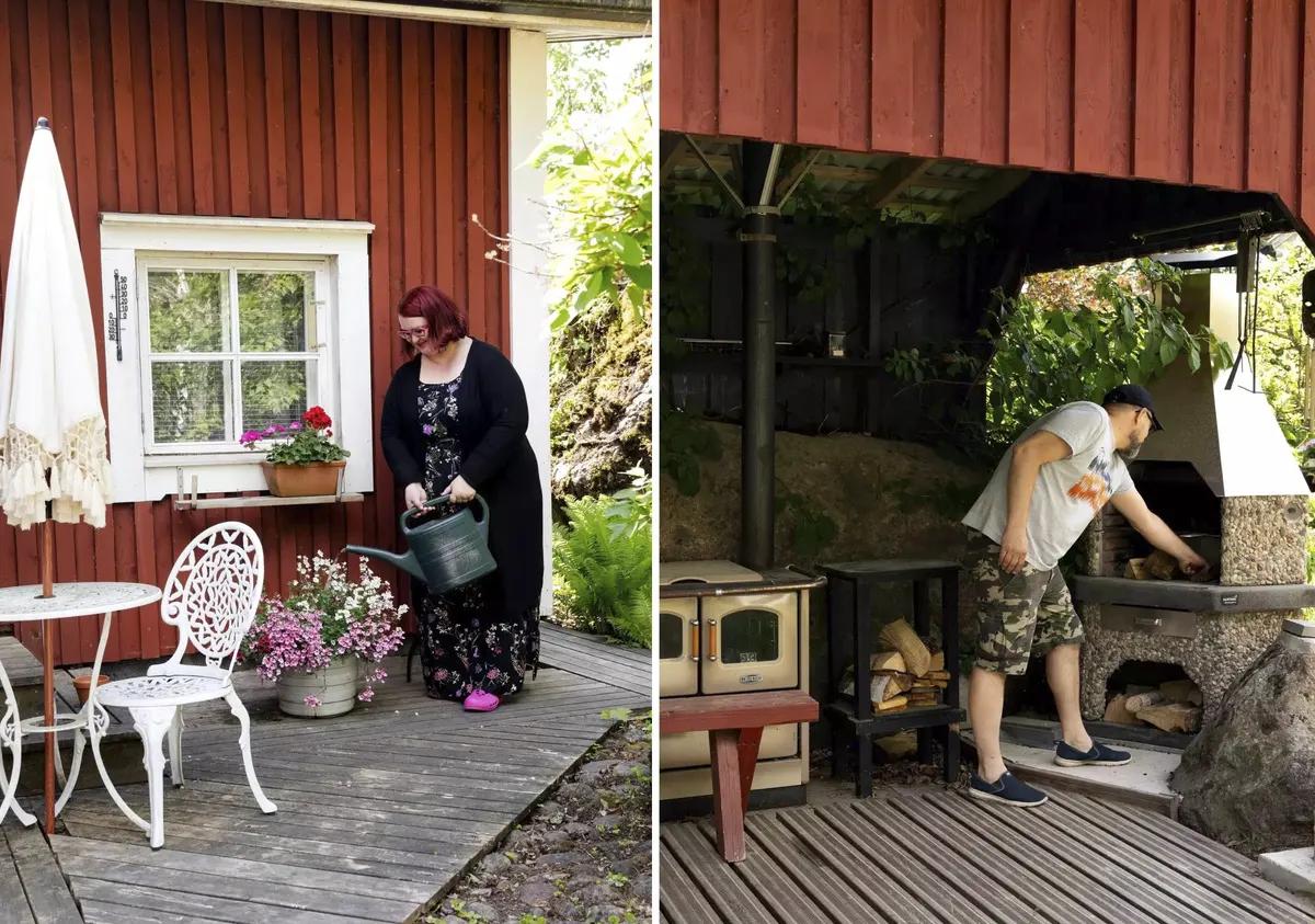 Finnish family shows their 1881 red house