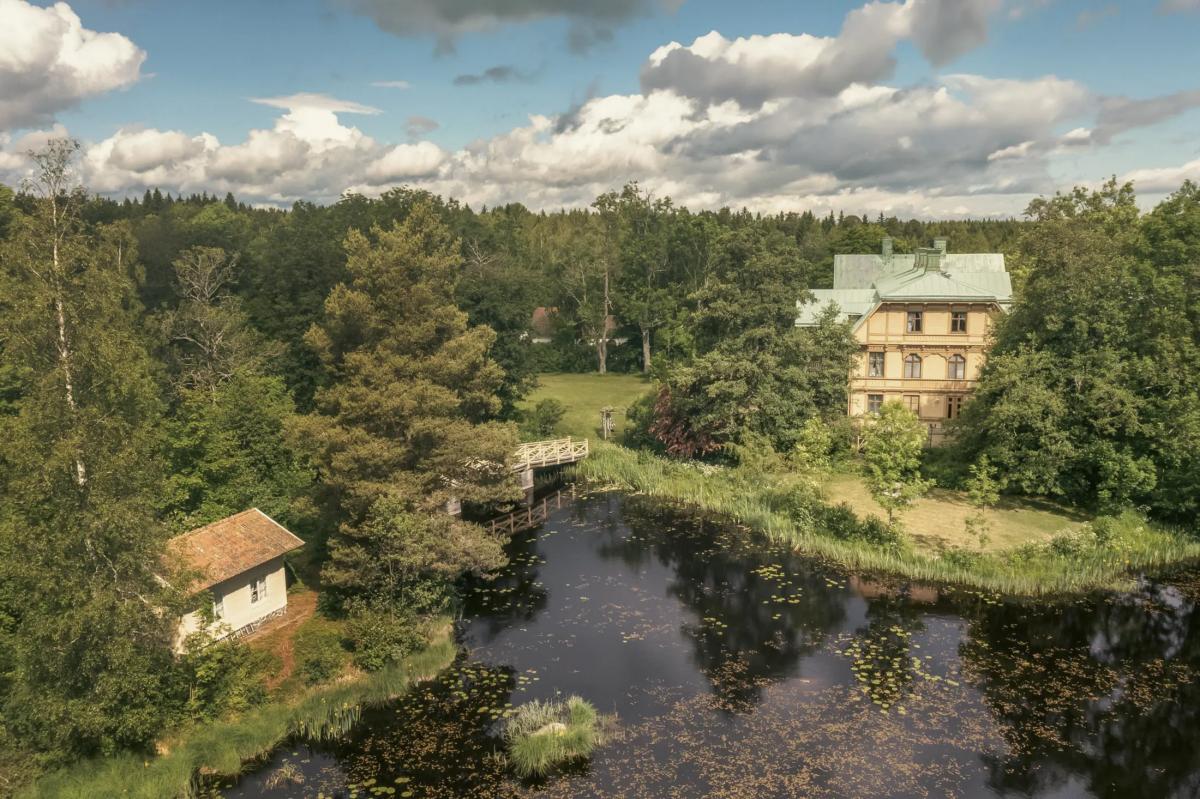 Old house in Sweden from above