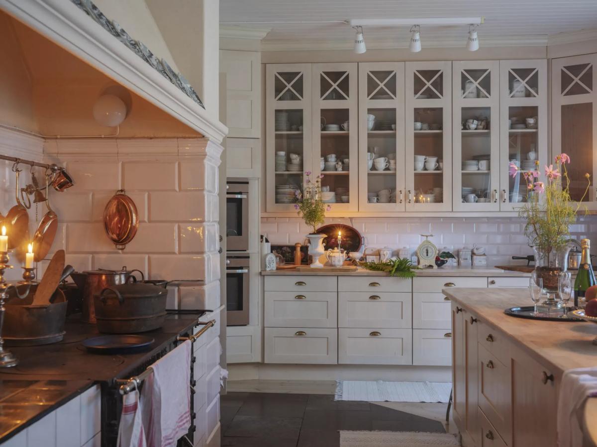 Modern kitchen in an old house in Sweden