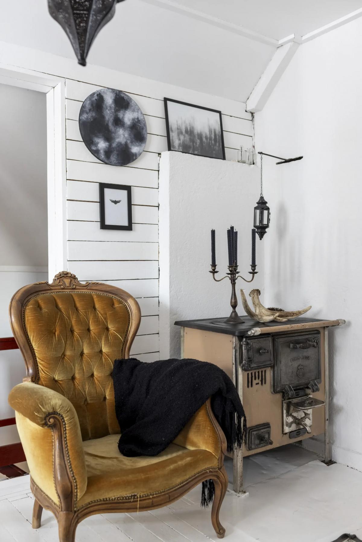 Vintage mustard-colored armchair