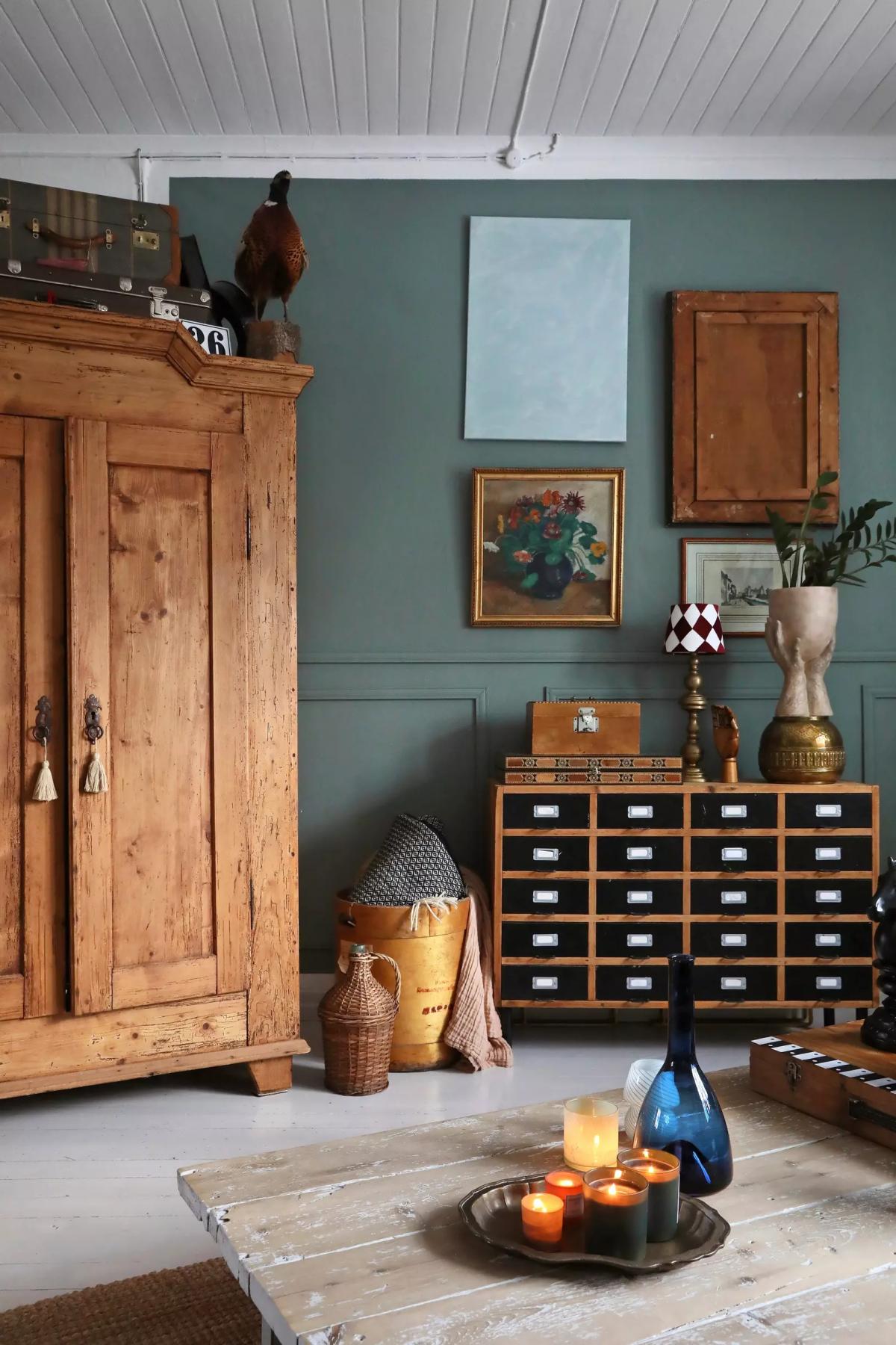 A home furnished with retro and second-hand items