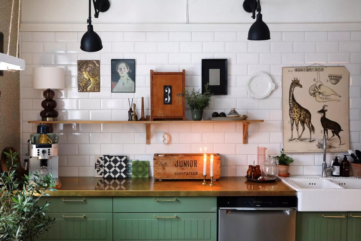 A brass sheet used as a countertop